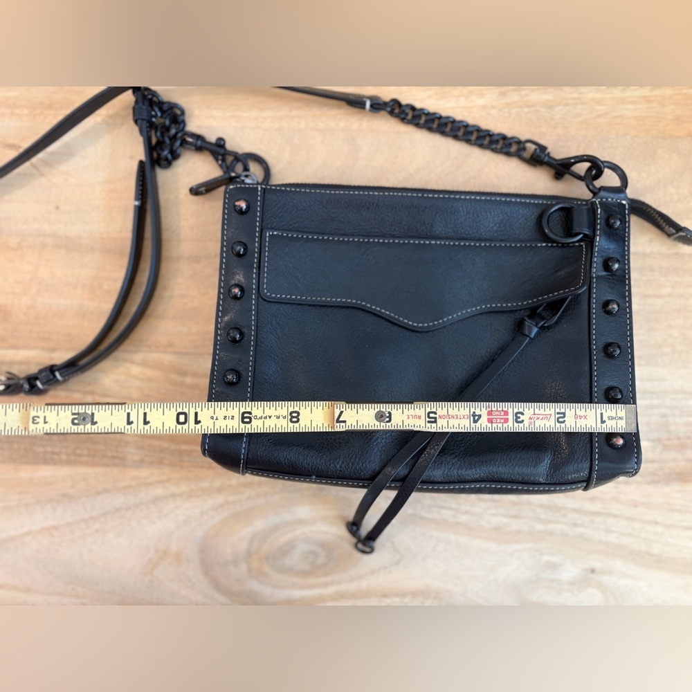 Rebecca Minkoff Womens MAB Studded Crossbody Bag Chain Strap Leather Black OS - Picture 9 of 10